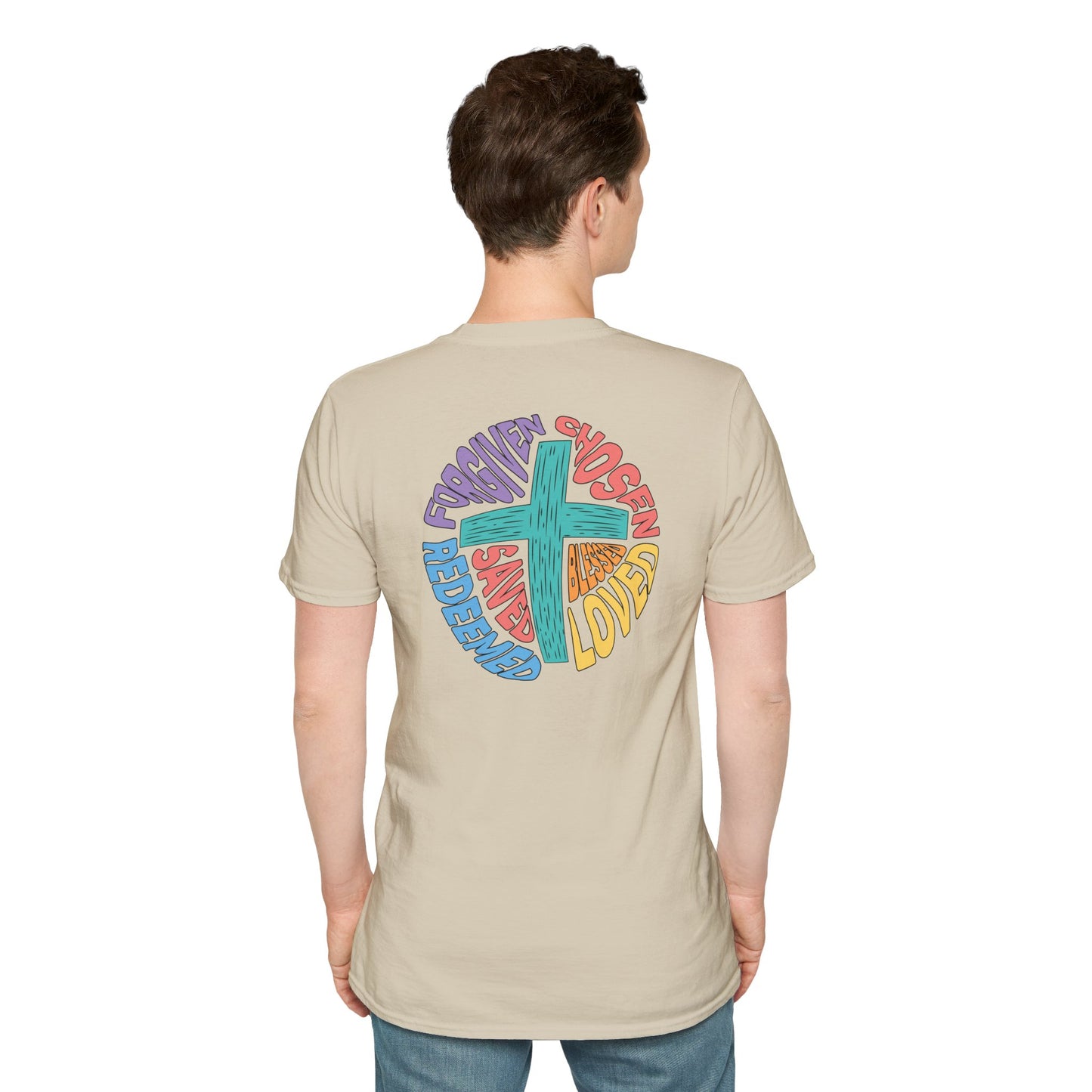 Retro Cross Circle - Unisex Softstyle T-Shirt