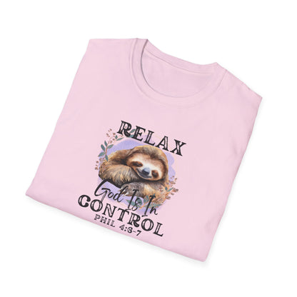 "Relax God is in Control" - Unisex Softstyle T-Shirt