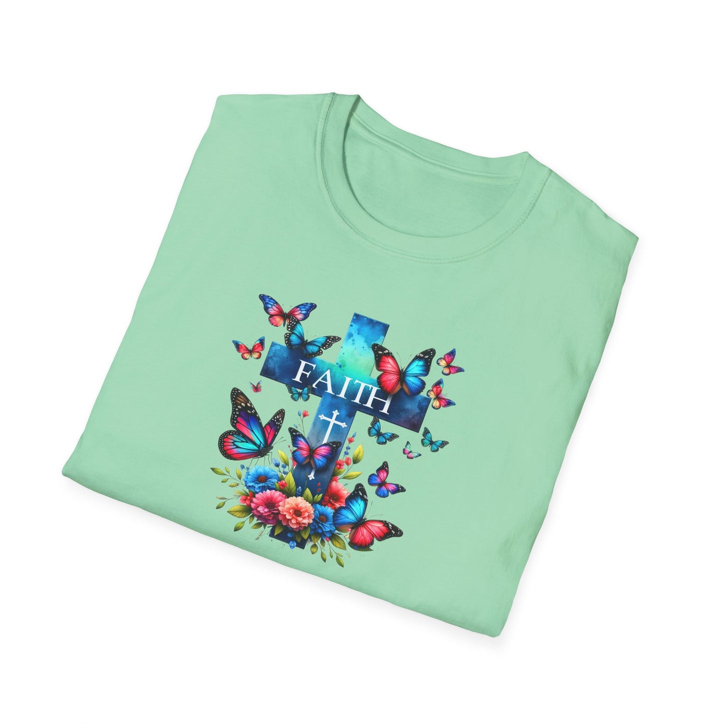 "Faith and Nature" -  Unisex T-Shirt - Christian, Butterfly Design