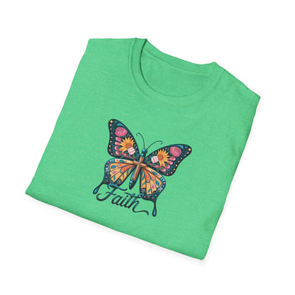 Faith Butterfly - Unisex Softstyle T-Shirt | Inspirational Tee, Gift for Her, Spring Fashion, Spiritual Wear, Summer Outfit