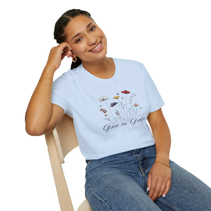 "Grow in Grace" Daisies - Unisex Softstyle T-Shirt