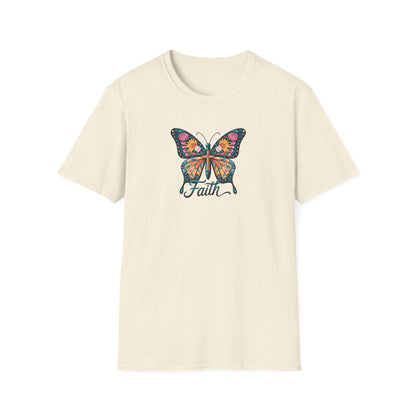 Faith Butterfly - Unisex Softstyle T-Shirt | Inspirational Tee, Gift for Her, Spring Fashion, Spiritual Wear, Summer Outfit