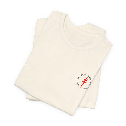 "The Suit Didn't Change Him" Back Print Christian T-Shirt