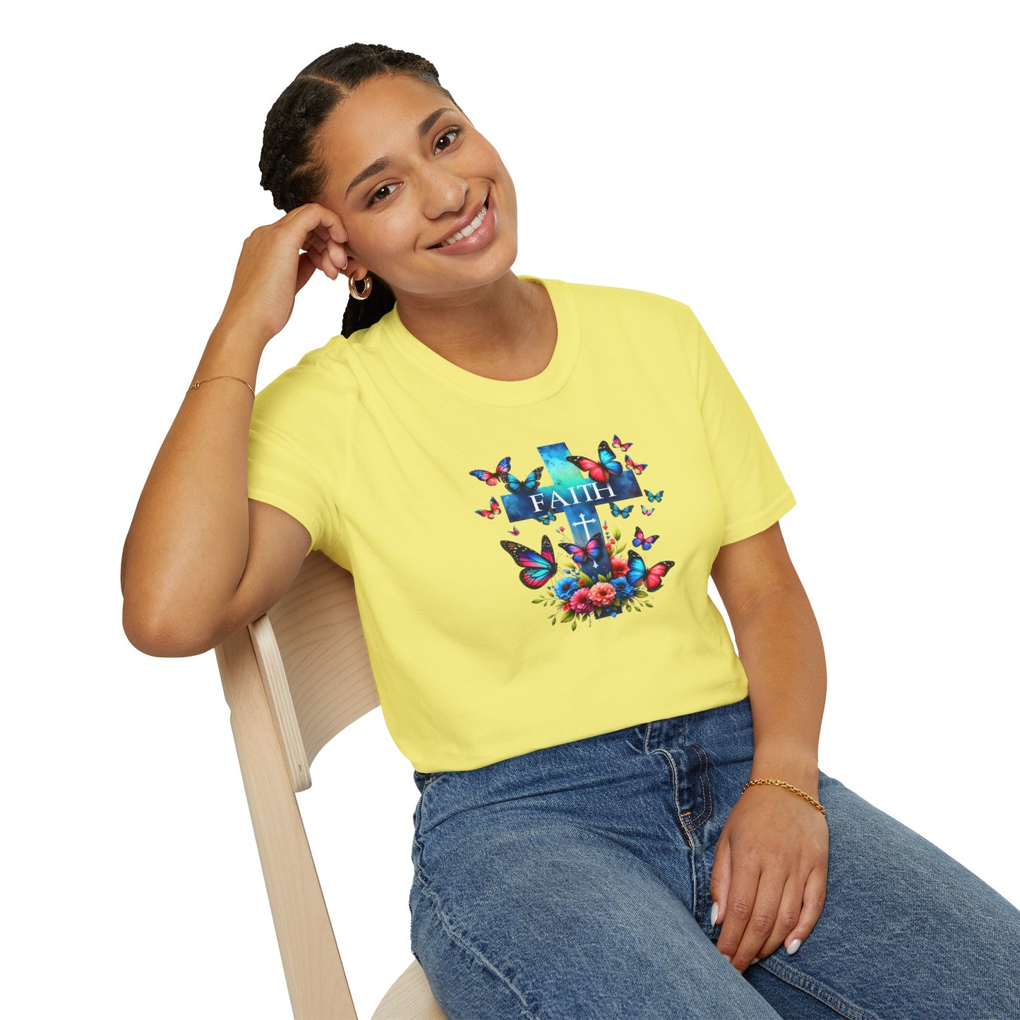 "Faith and Nature" -  Unisex T-Shirt - Christian, Butterfly Design