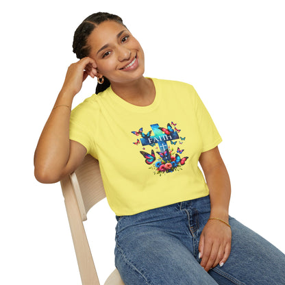 "Faith and Nature" -  Unisex T-Shirt - Christian, Butterfly Design