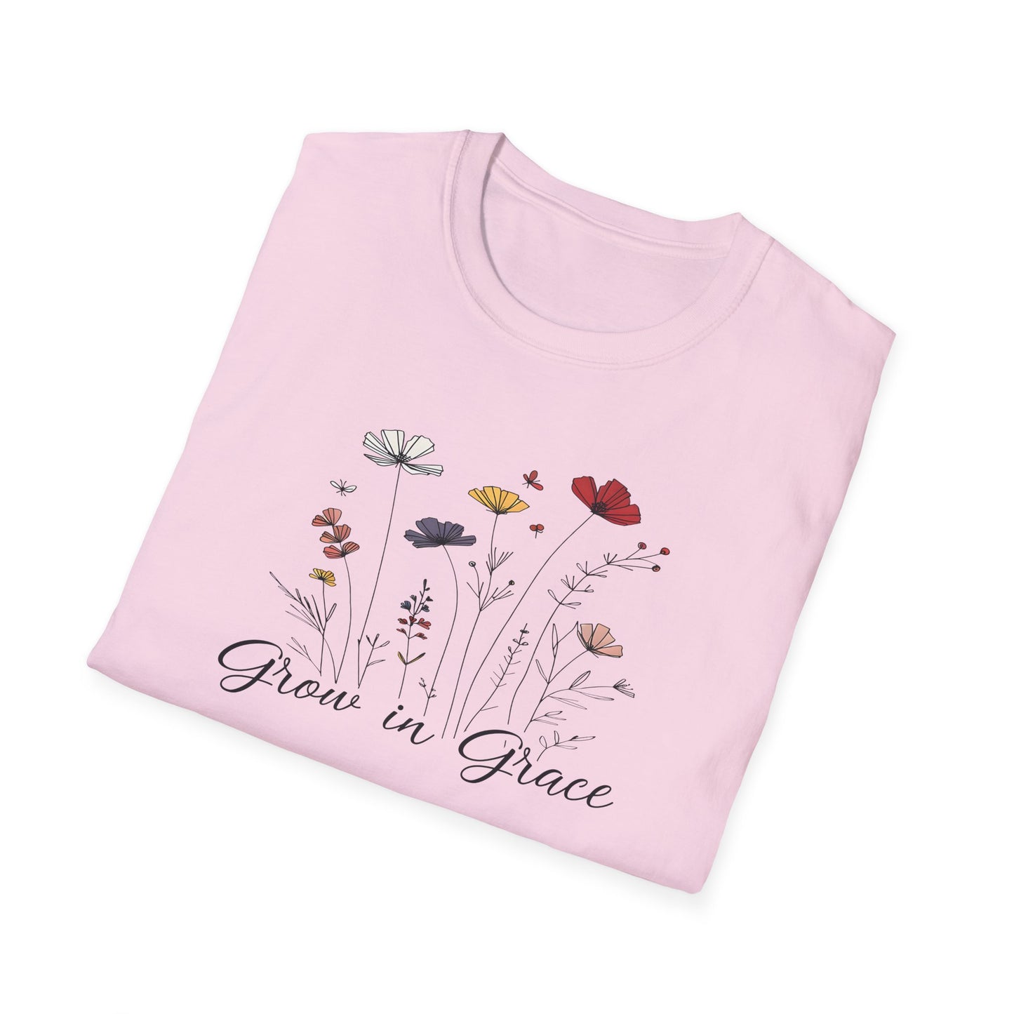 "Grow in Grace" Daisies - Unisex Softstyle T-Shirt