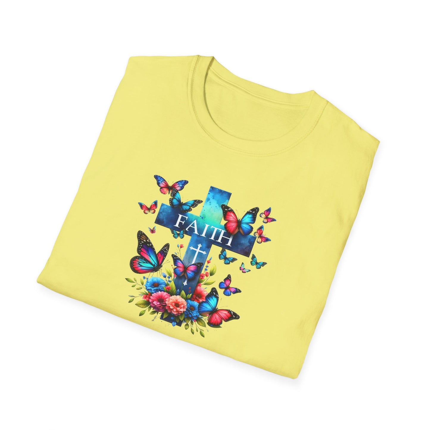 "Faith and Nature" -  Unisex T-Shirt - Christian, Butterfly Design