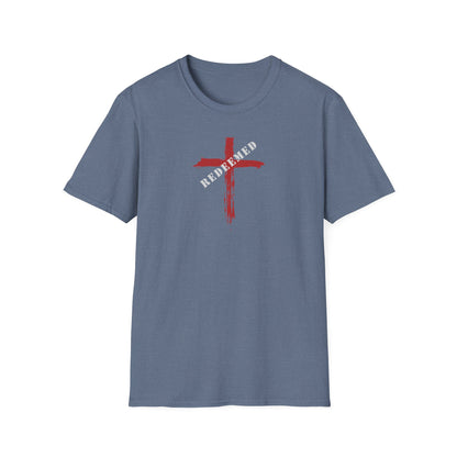 "Redeemed" Relays the message that God has paid the price for my sins through His Son's sacrifice Unisex Softstyle T-Shirt