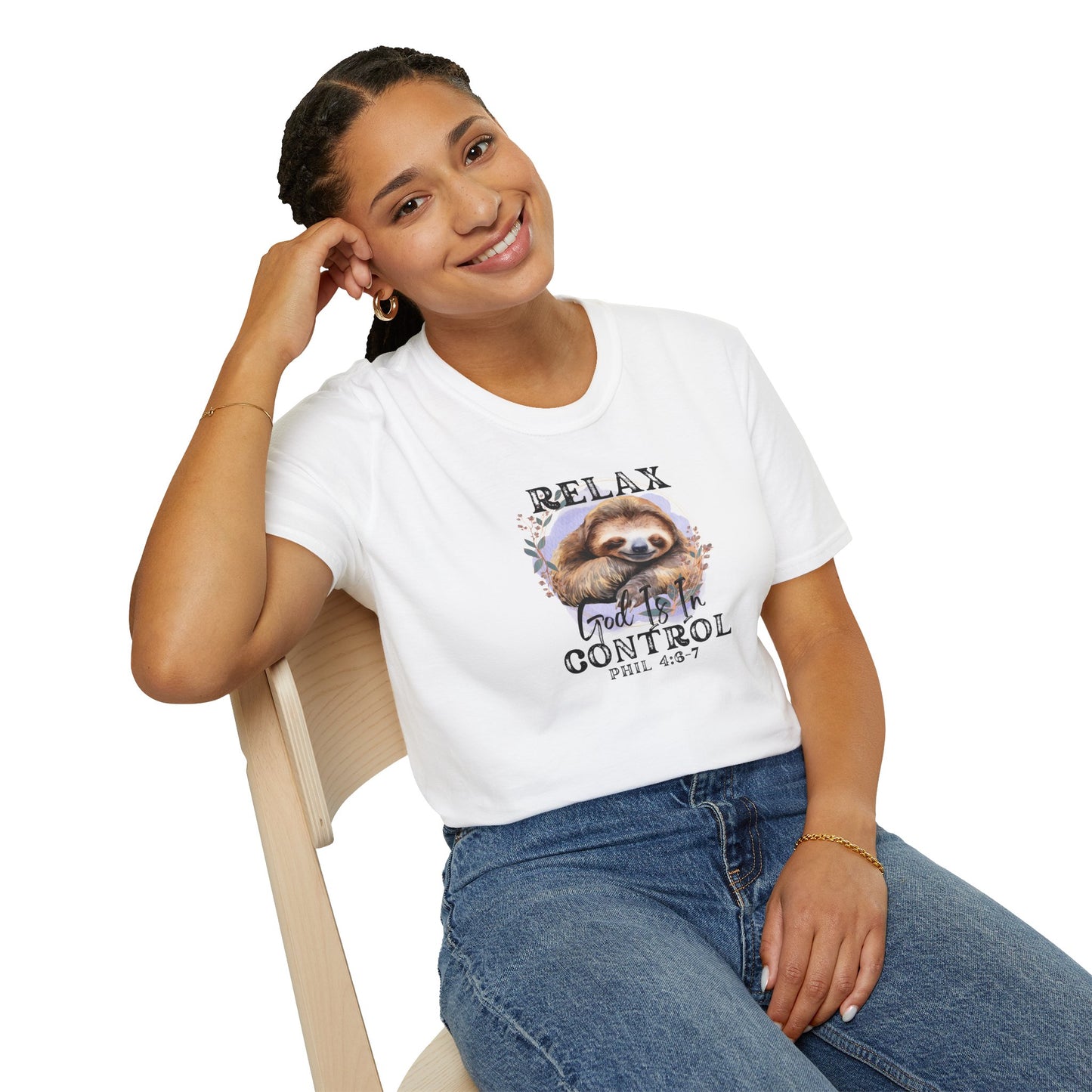 "Relax God is in Control" - Unisex Softstyle T-Shirt
