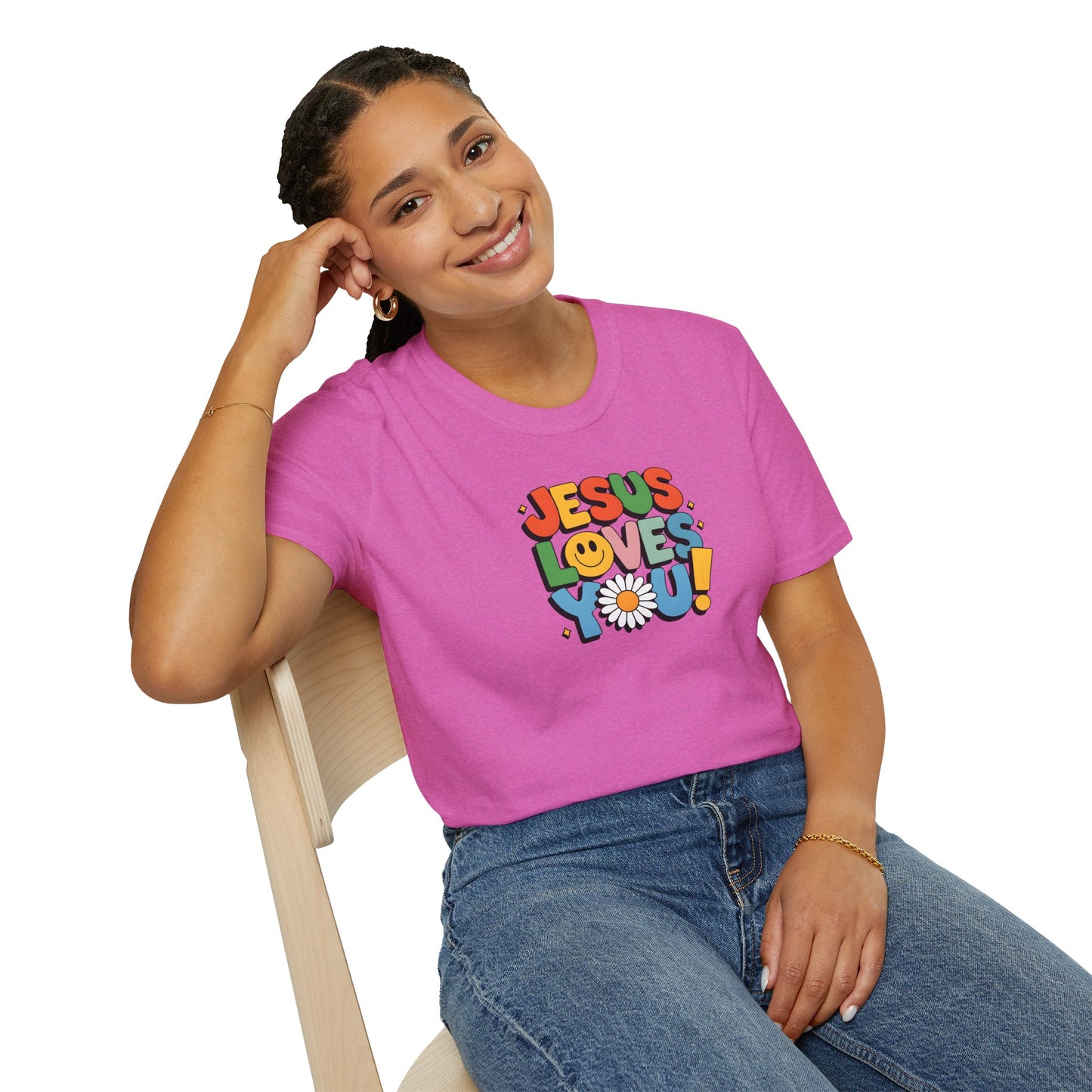 "Jesus Loves You" - Unisex Softstyle T-Shirt – Vibrant Faith-Inspired Tee