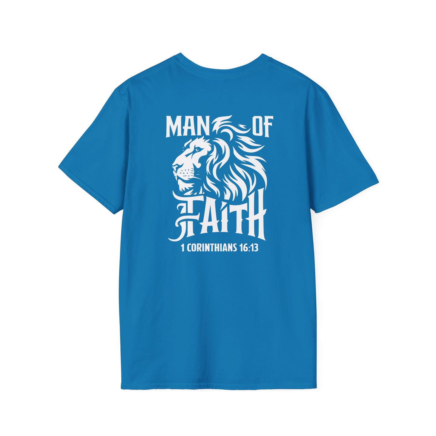 Man of Faith 1 Corth Back Print  Unisex Softstyle T-Shirt