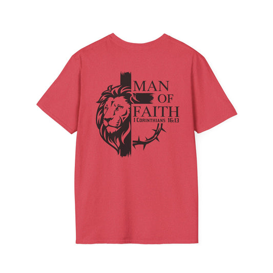 Man of Faith Back PrintUnisex Softstyle T-Shirt