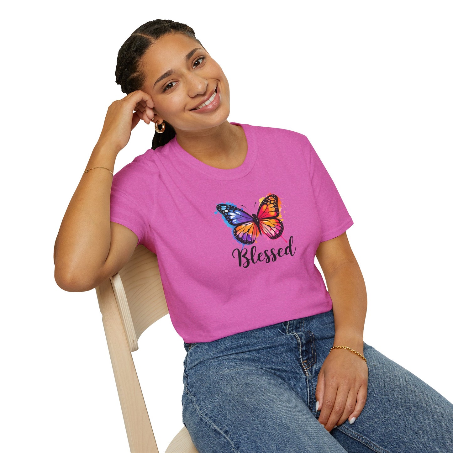 Color Splat Butterfly Unisex Softstyle T-Shirt