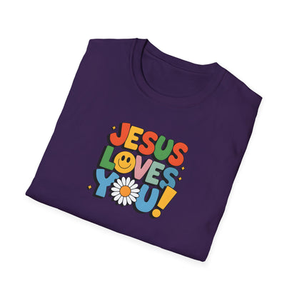 "Jesus Loves You" - Unisex Softstyle T-Shirt – Vibrant Faith-Inspired Tee