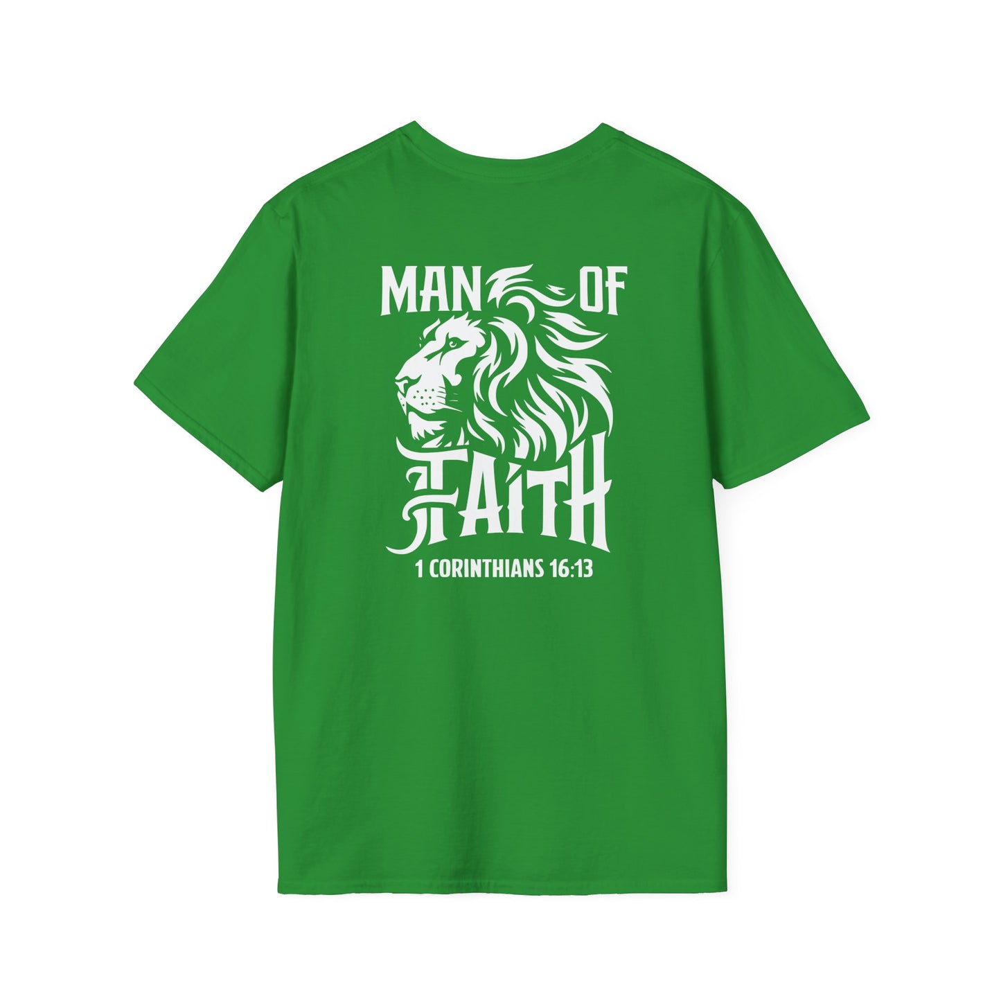 Man of Faith 1 Corth Back Print  Unisex Softstyle T-Shirt