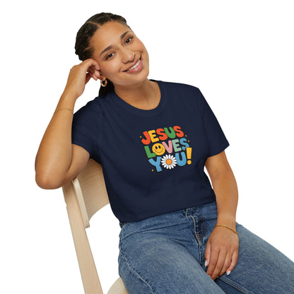 "Jesus Loves You" - Unisex Softstyle T-Shirt – Vibrant Faith-Inspired Tee