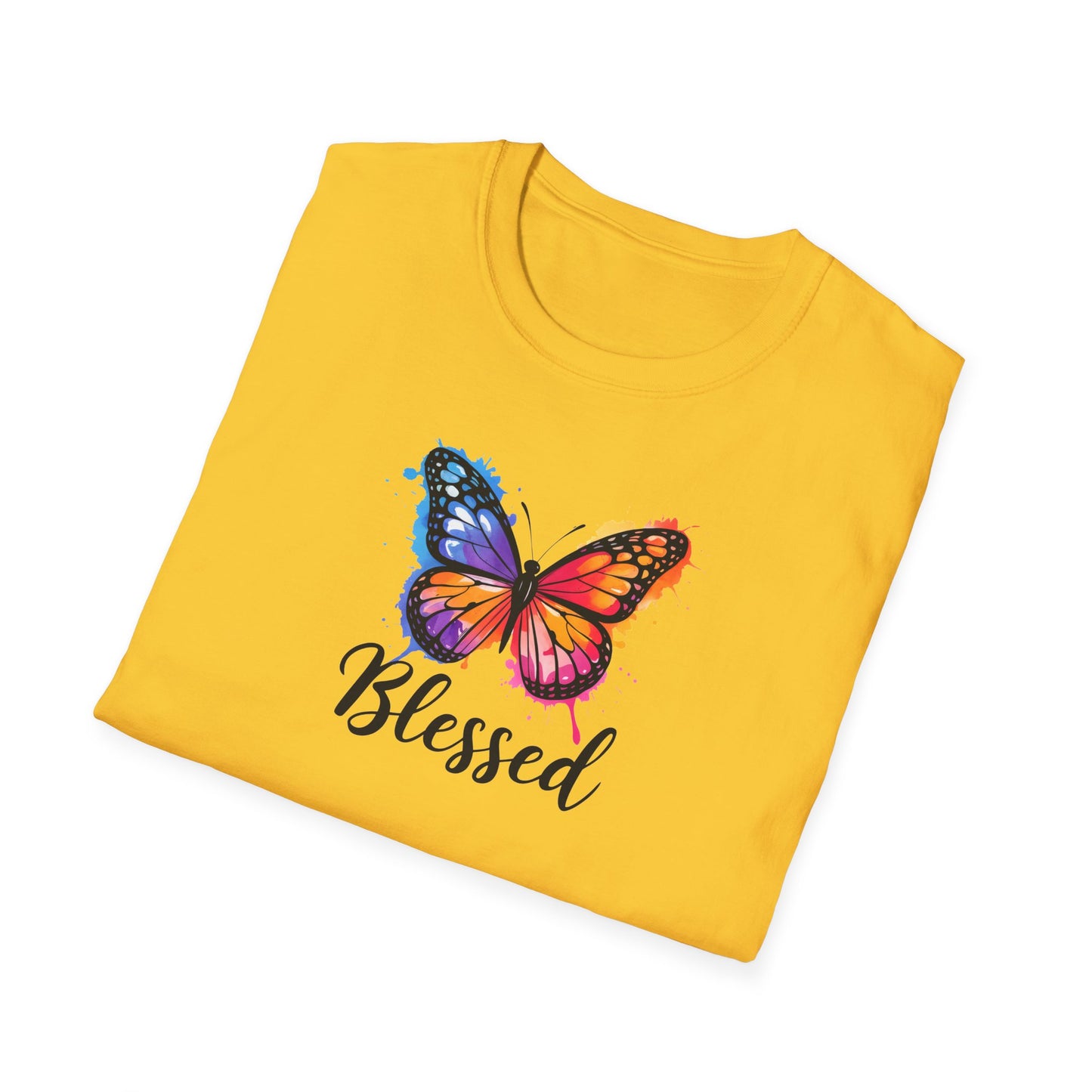 Color Splat Butterfly Unisex Softstyle T-Shirt