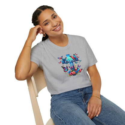 "Faith and Nature" -  Unisex T-Shirt - Christian, Butterfly Design