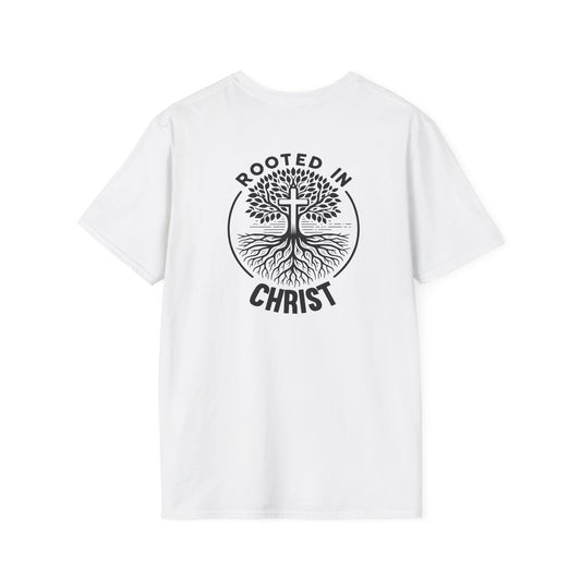 "Rooted in Christ" Black Design T-Shirt