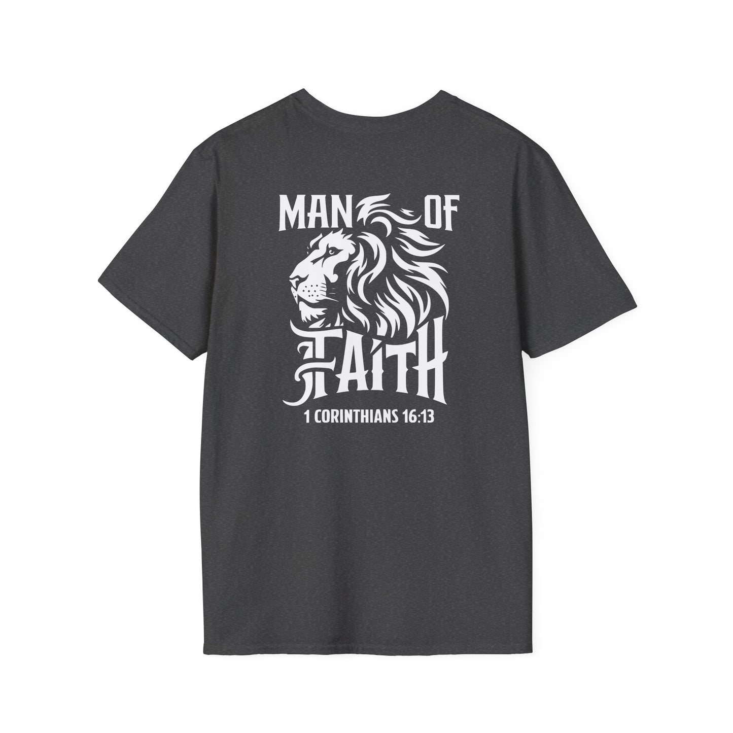 Man of Faith 1 Corth Back Print  Unisex Softstyle T-Shirt