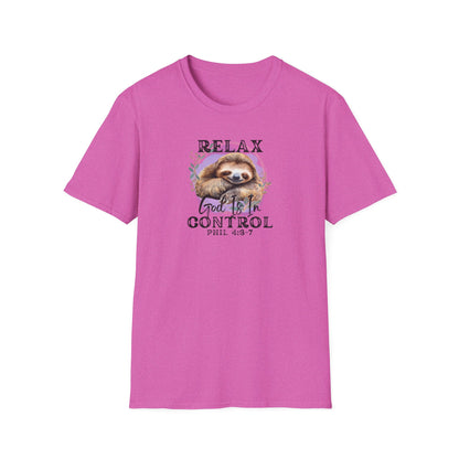 "Relax God is in Control" - Unisex Softstyle T-Shirt