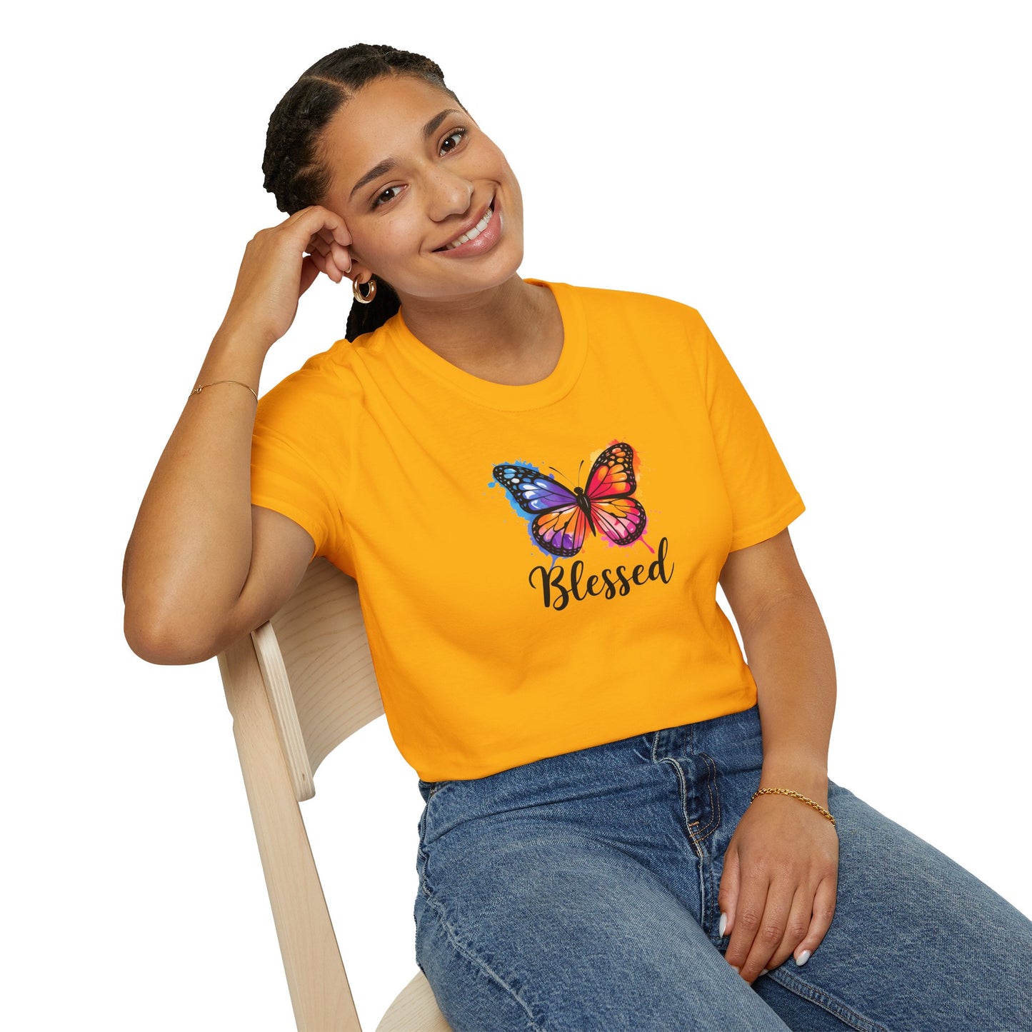 Color Splat Butterfly Unisex Softstyle T-Shirt