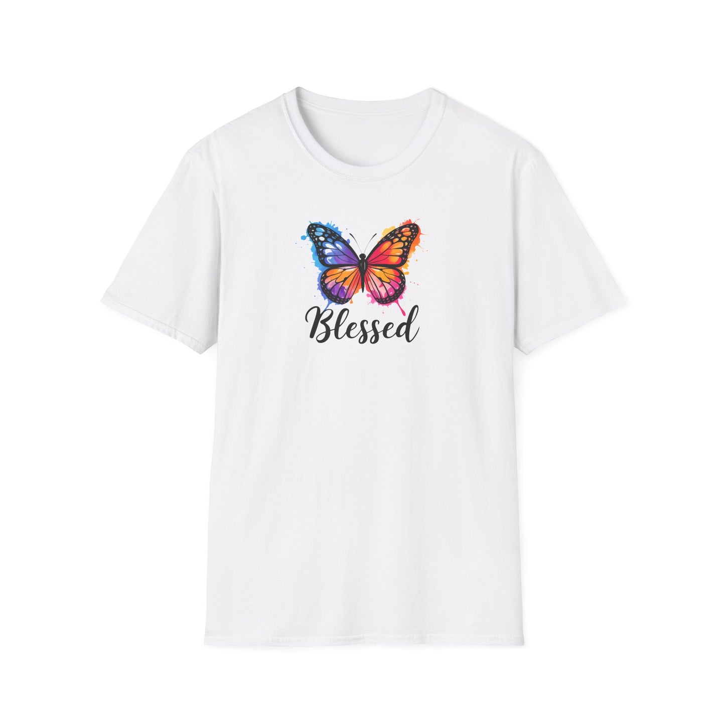 Color Splat Butterfly Unisex Softstyle T-Shirt