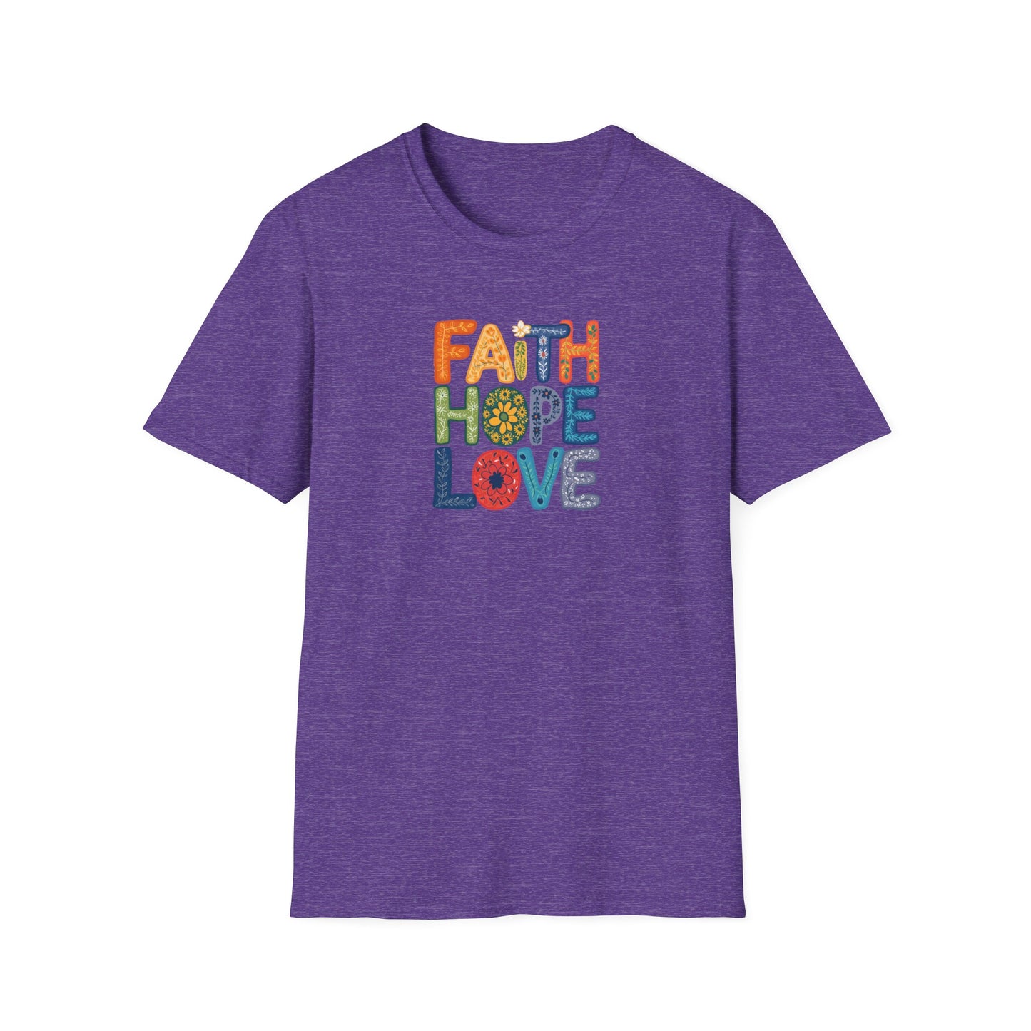 "Faith Hope Love" - Unisex Softstyle T-Shirt - Inspirational Graphic Tee