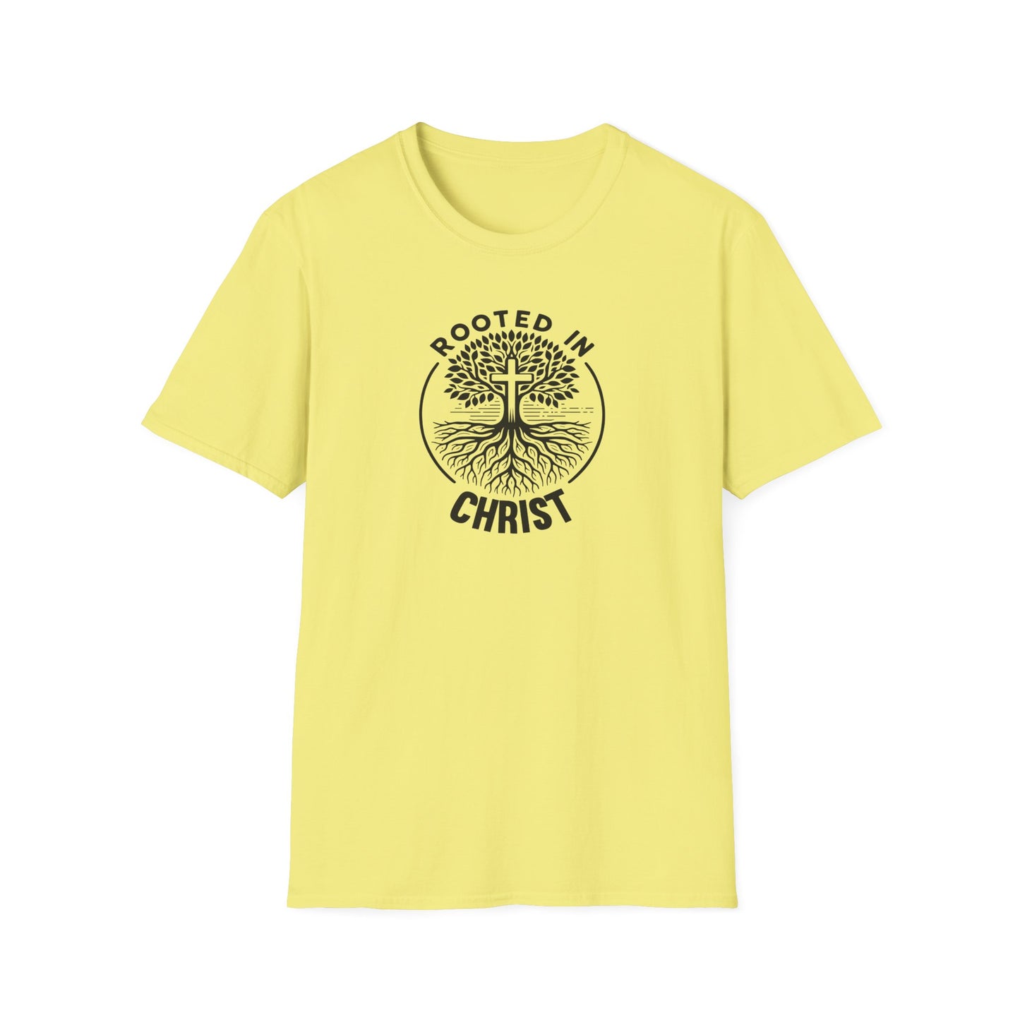 "Rooted In Christ" Front Print Unisex Softstyle T-Shirt