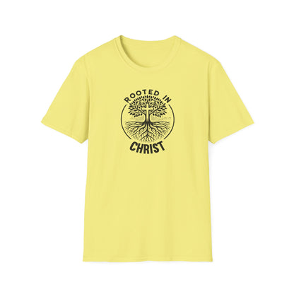 "Rooted In Christ" Front Print Unisex Softstyle T-Shirt