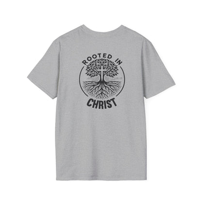"Rooted In Christ" Back Print Unisex Softstyle T-Shirt