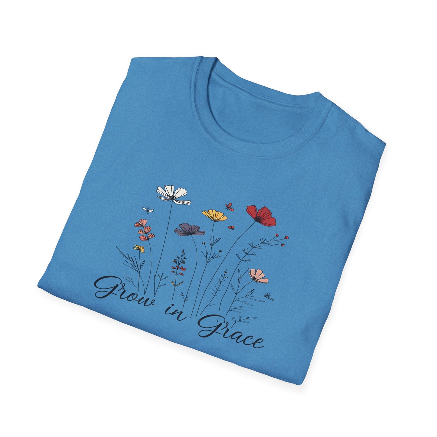 "Grow in Grace" Daisies - Unisex Softstyle T-Shirt