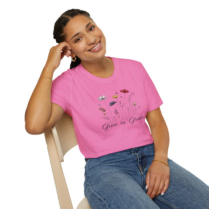 "Grow in Grace" Daisies - Unisex Softstyle T-Shirt