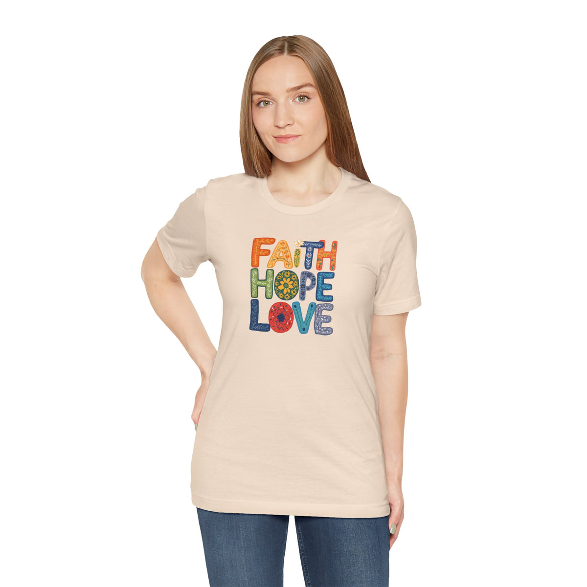 "Faith Hope Love" - Unisex Softstyle T-Shirt - Inspirational Graphic Tee
