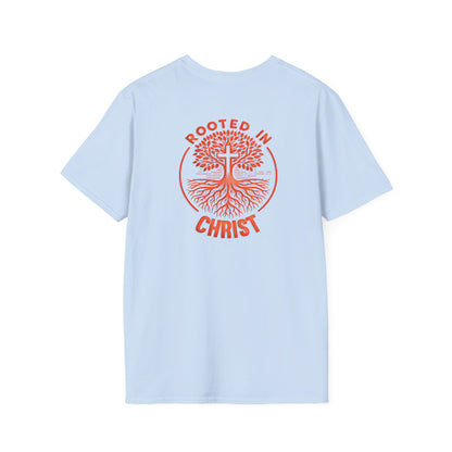 "Rooted In Christ" Back Print Unisex Softstyle T-Shirt