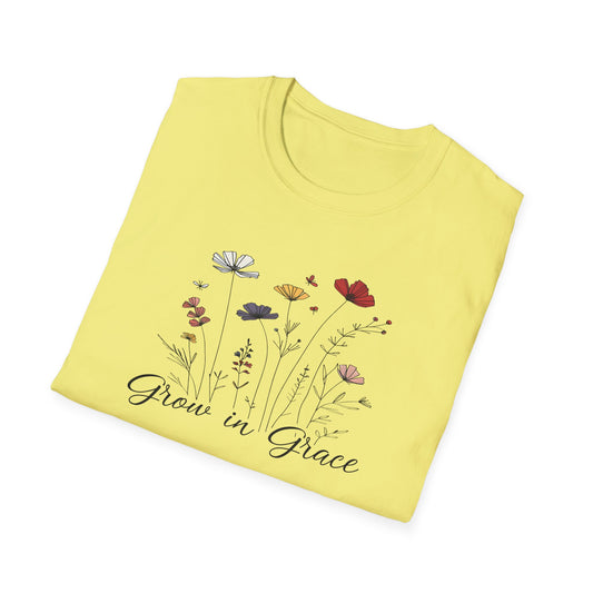 "Grow in Grace" Daisies - Unisex Softstyle T-Shirt