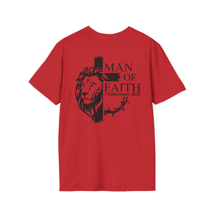 Man of Faith Back PrintUnisex Softstyle T-Shirt