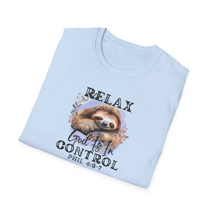 "Relax God is in Control" - Unisex Softstyle T-Shirt