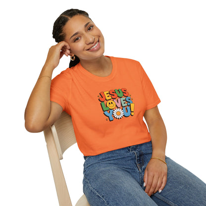 "Jesus Loves You" - Unisex Softstyle T-Shirt – Vibrant Faith-Inspired Tee