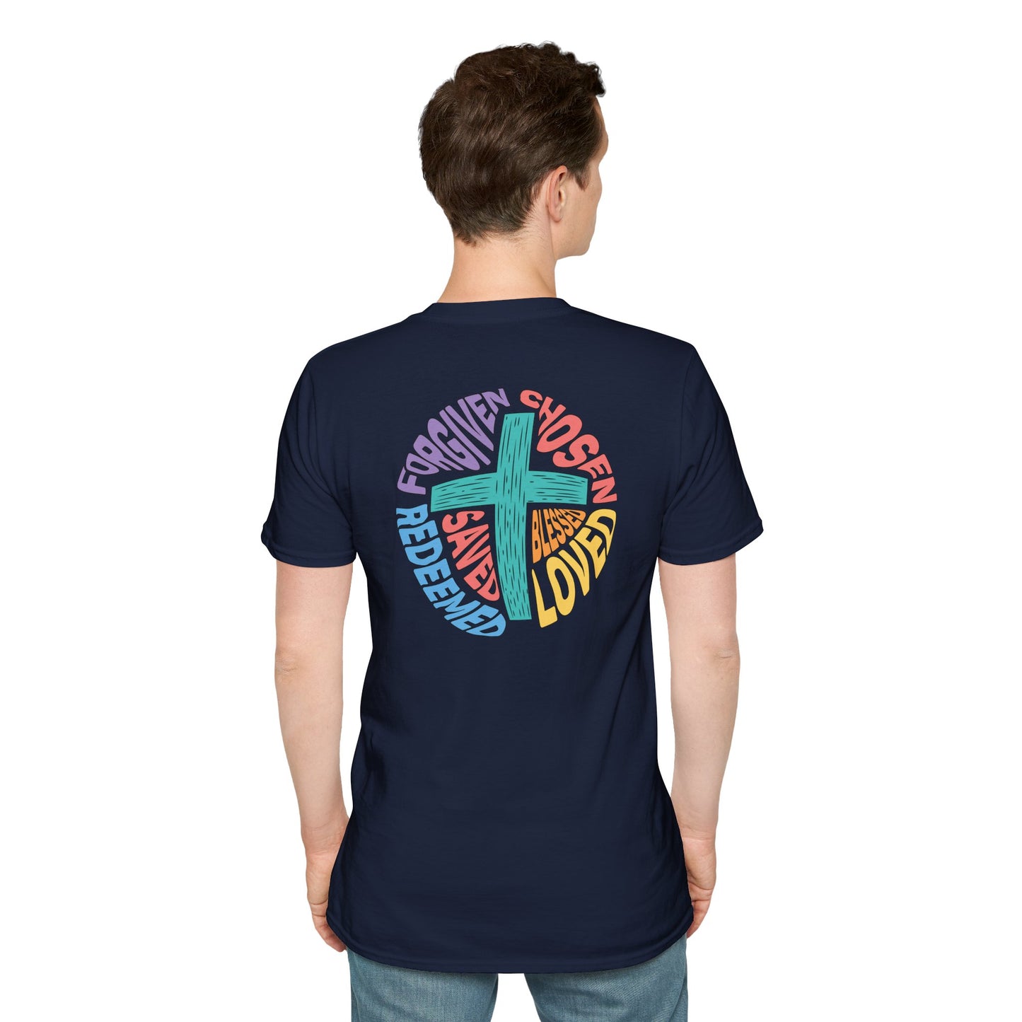 Retro Cross Circle - Unisex Softstyle T-Shirt