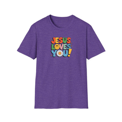 "Jesus Loves You" - Unisex Softstyle T-Shirt – Vibrant Faith-Inspired Tee
