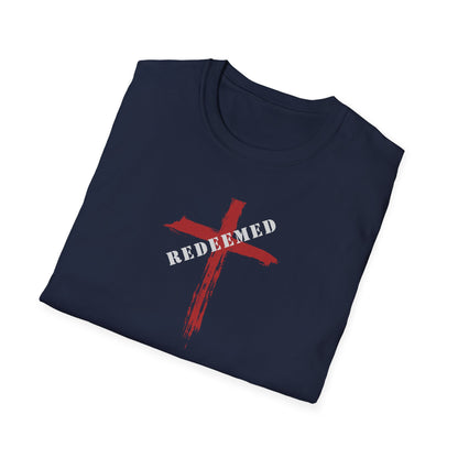 "Redeemed" Relays the message that God has paid the price for my sins through His Son's sacrifice Unisex Softstyle T-Shirt