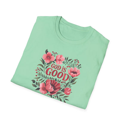 Floral "God is Good" - T-Shirt for Inspirational Wear