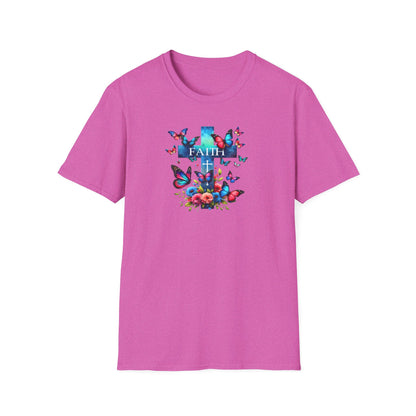 "Faith and Nature" -  Unisex T-Shirt - Christian, Butterfly Design