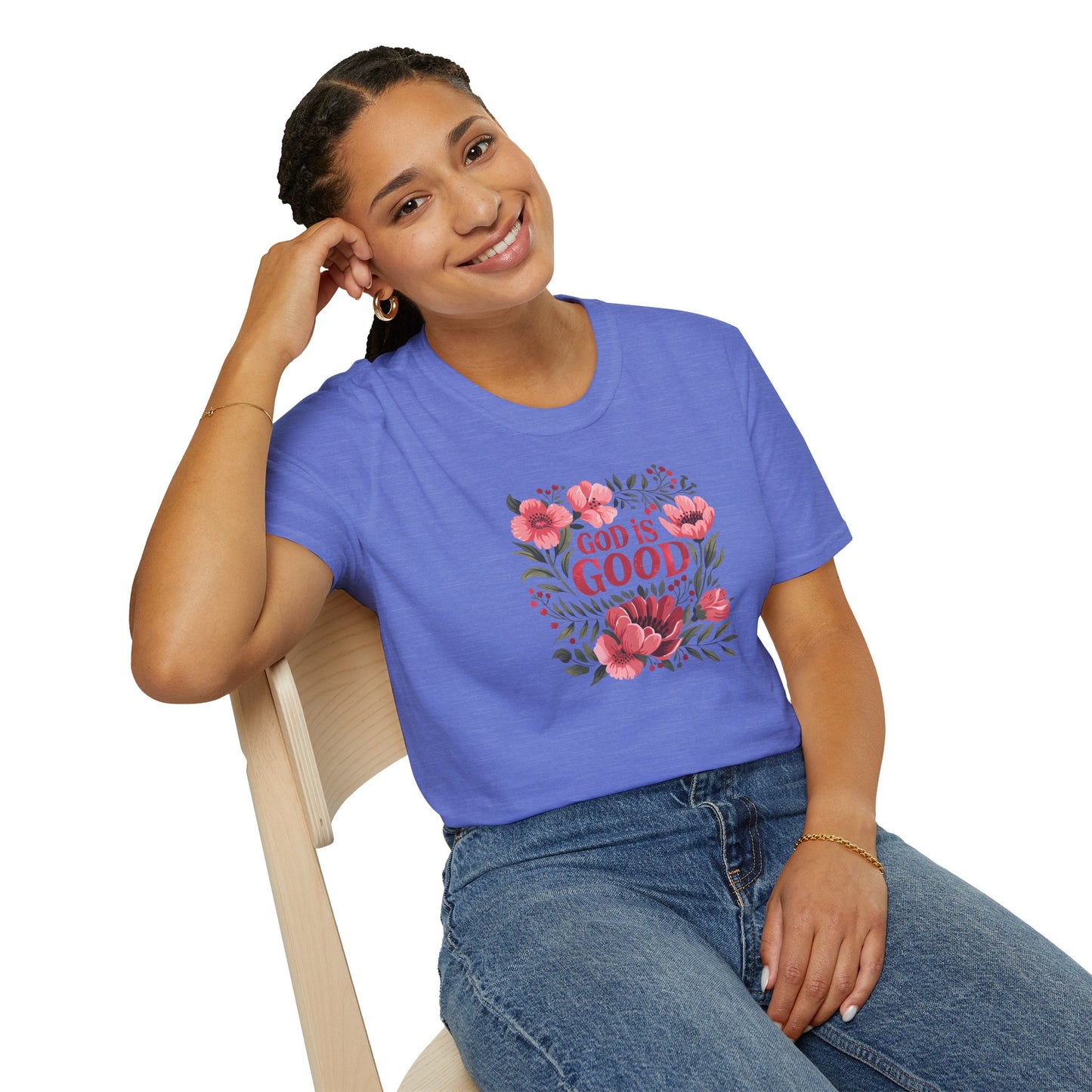 Floral "God is Good" - T-Shirt for Inspirational Wear