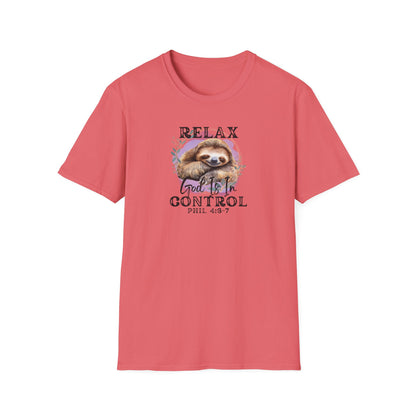 "Relax God is in Control" - Unisex Softstyle T-Shirt