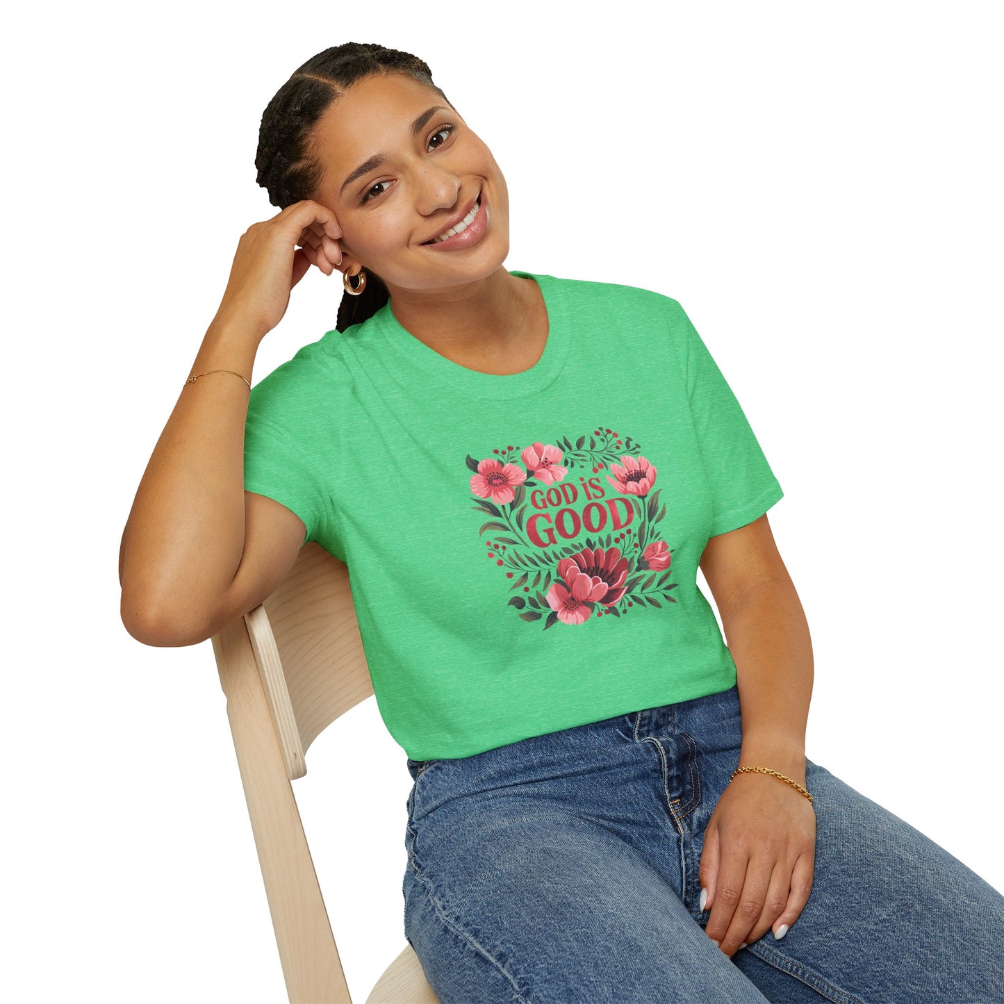 Floral "God is Good" - T-Shirt for Inspirational Wear