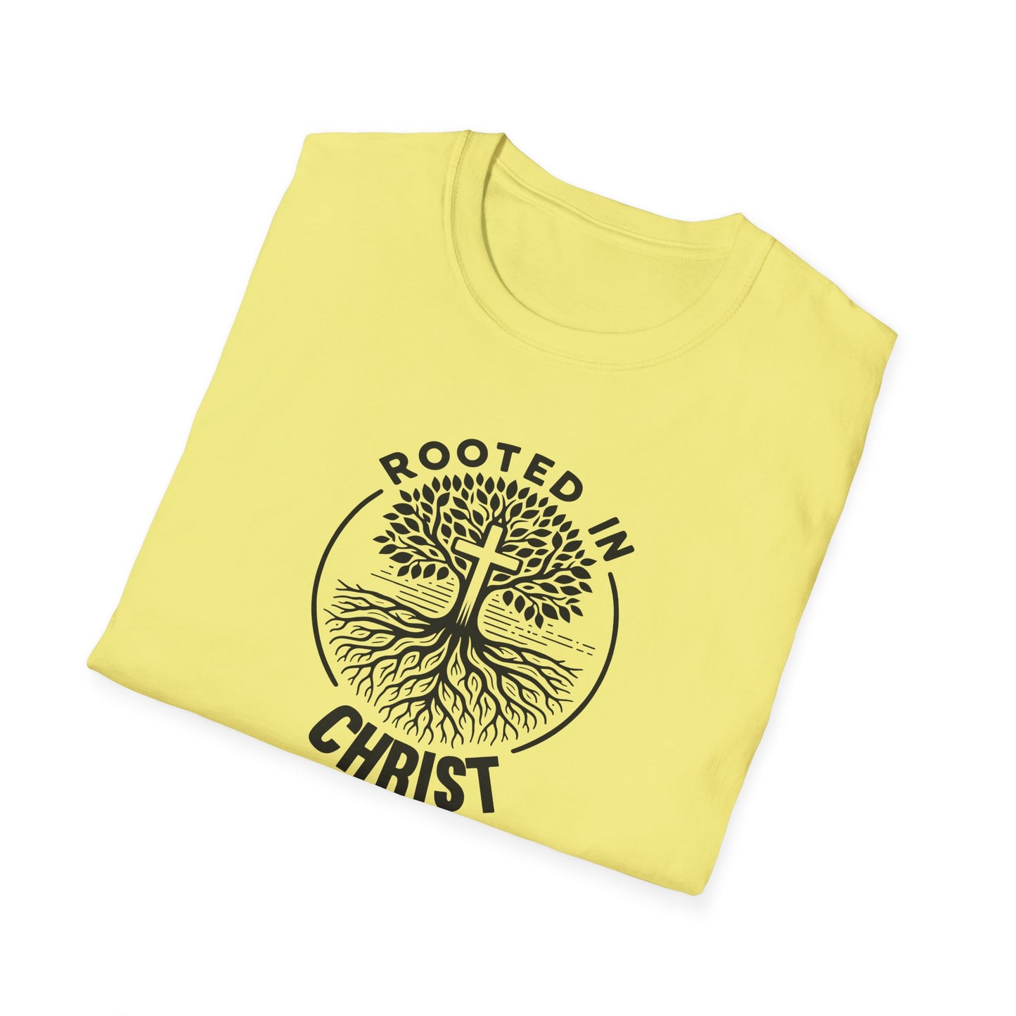 "Rooted In Christ" Front Print Unisex Softstyle T-Shirt