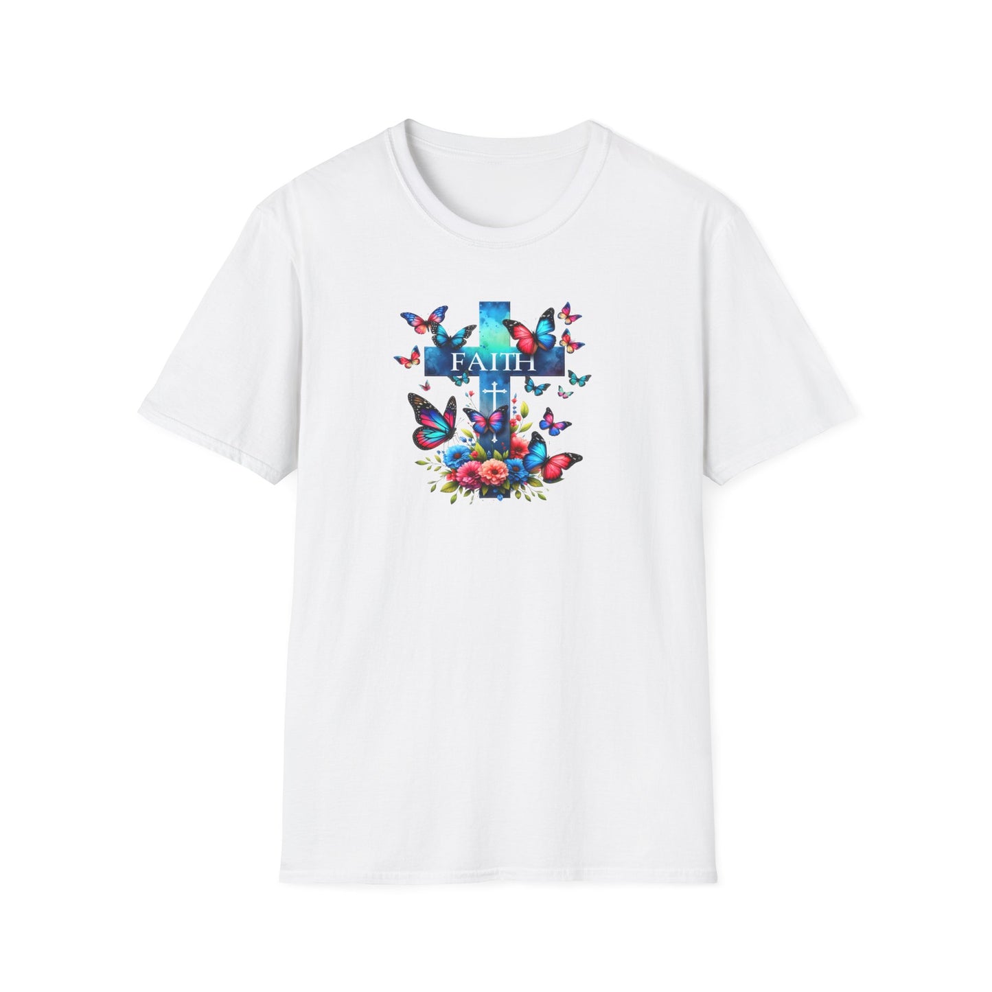 "Faith and Nature" -  Unisex T-Shirt - Christian, Butterfly Design