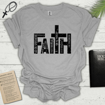 FAITH scripture T-shirt flat lay mockup